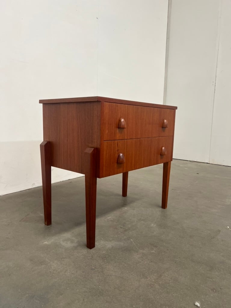 Commode danoise en teck – 2 tiroirs – meuble vintage scandinave