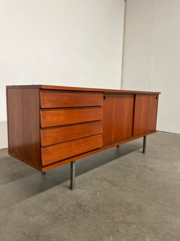 Enfilade moderniste en teck 180 cm – buffet vintage années 60 design danois