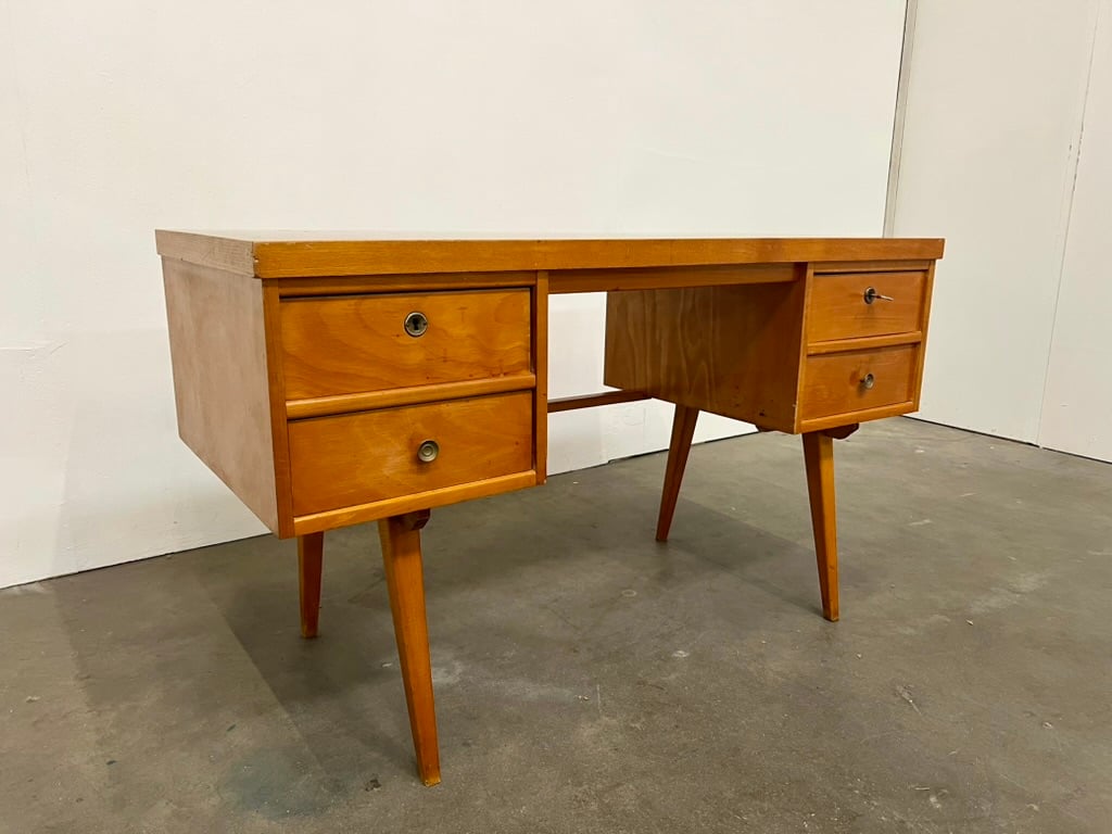 Bureau des années 50/60 en bois et contreplaqué