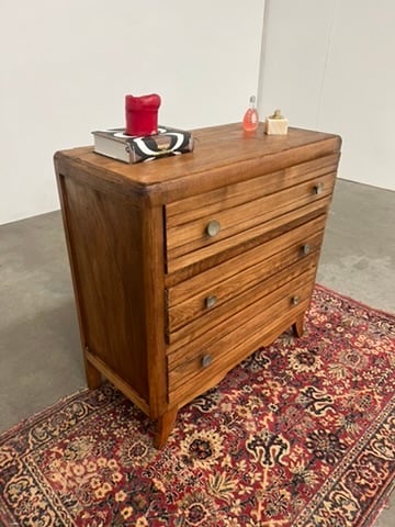 Commode vintage en bois – commode années 60, 3 tiroirst