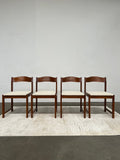 Lot de 4 chaises scandinaves en teck – tissu bouclette