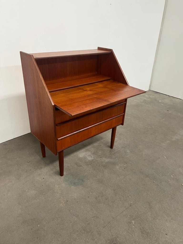 Secrétaire danois en teck – meuble bureau vintage scandinave années 60
