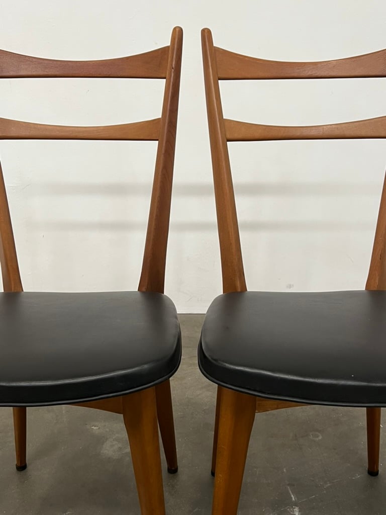 4 chaises rétro galette skaï noir
