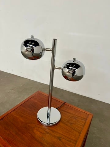 lampe a poser space age 2 feux chrome