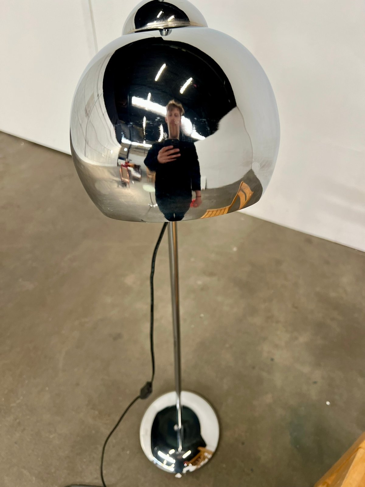 Lampadaire vintage Space Age chrome