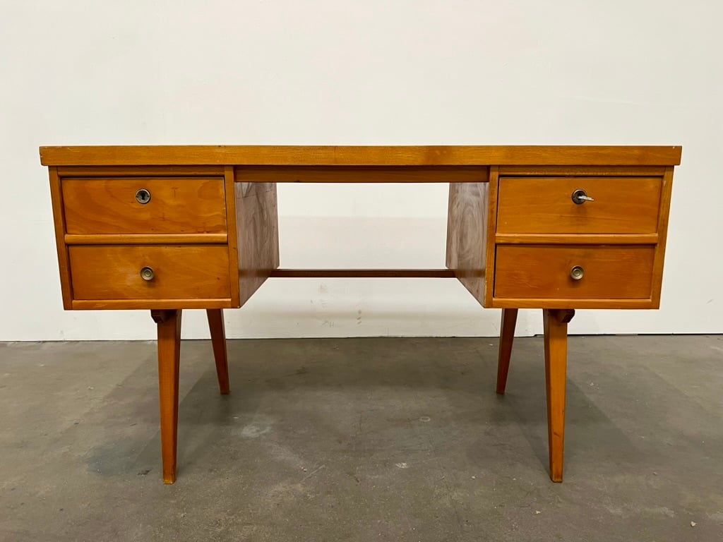 Bureau des années 50/60 en bois et contreplaqué