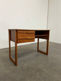 Bureau vintage en teck 2 tiroirs – bureau scandinave années 60