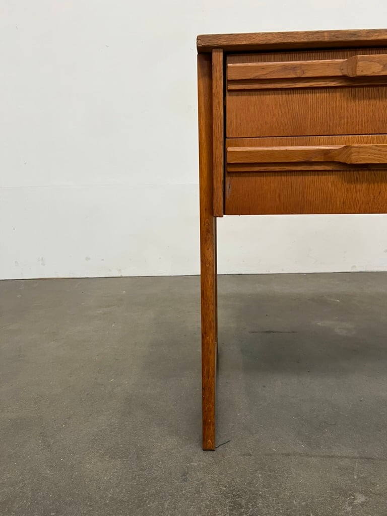 Bureau vintage en teck 2 tiroirs – bureau scandinave années 60