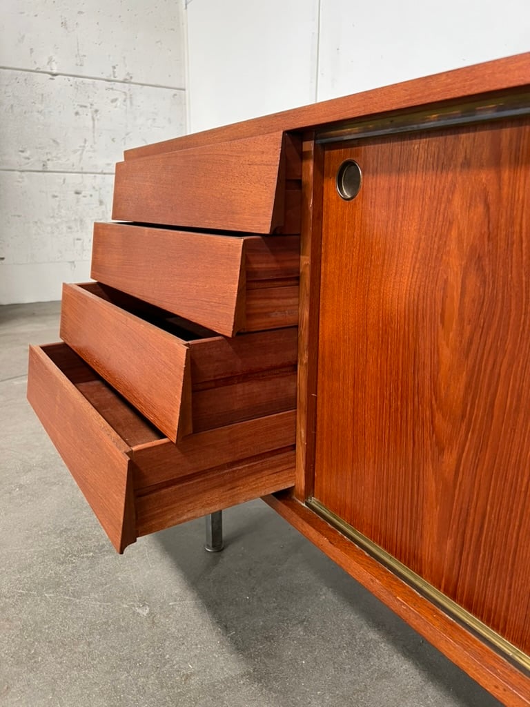 Enfilade moderniste en teck 180 cm – buffet vintage années 60 design danois