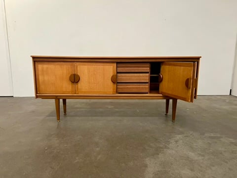 Grande enfilade vintage en teck – buffet scandinave années 60