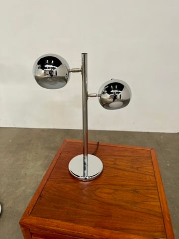 lampe a poser space age 2 feux chrome