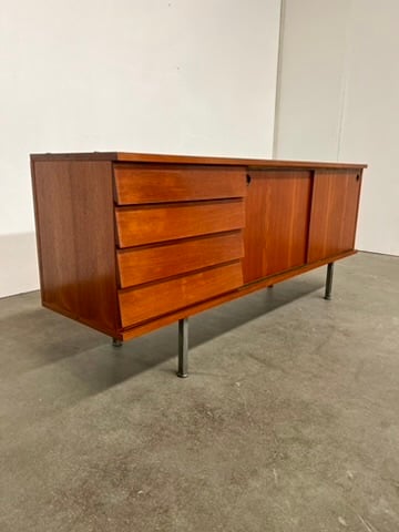 Enfilade moderniste en teck 180 cm – buffet vintage années 60 design danois