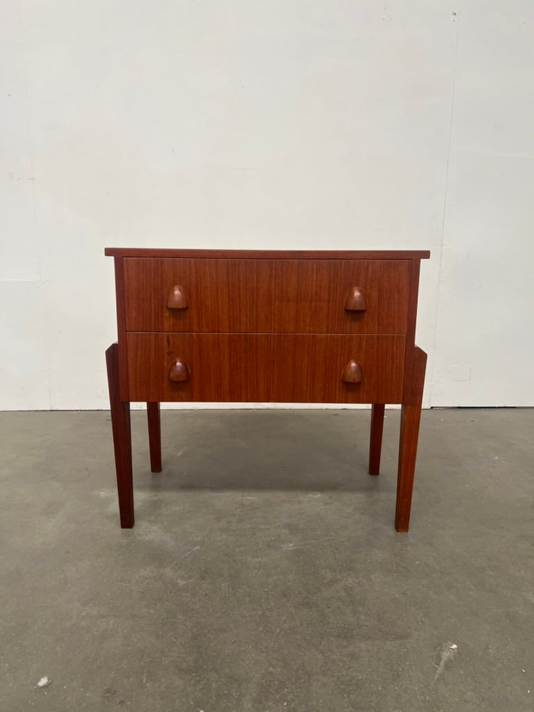Commode danoise en teck – 2 tiroirs – meuble vintage scandinave