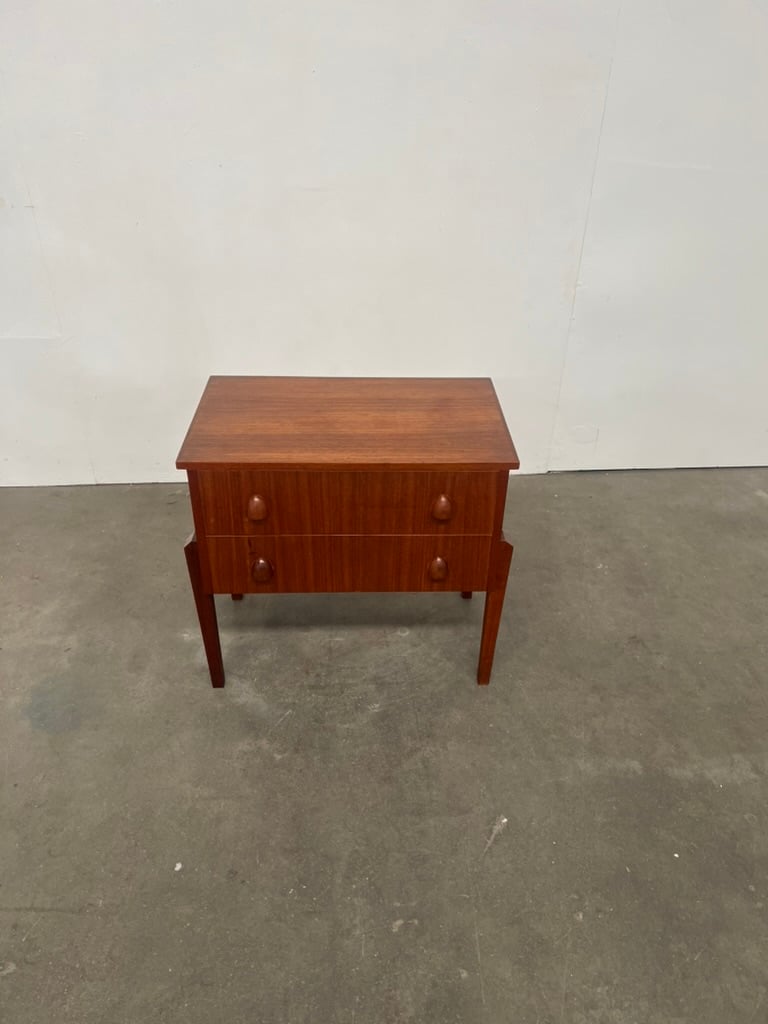 Commode danoise en teck – 2 tiroirs – meuble vintage scandinave