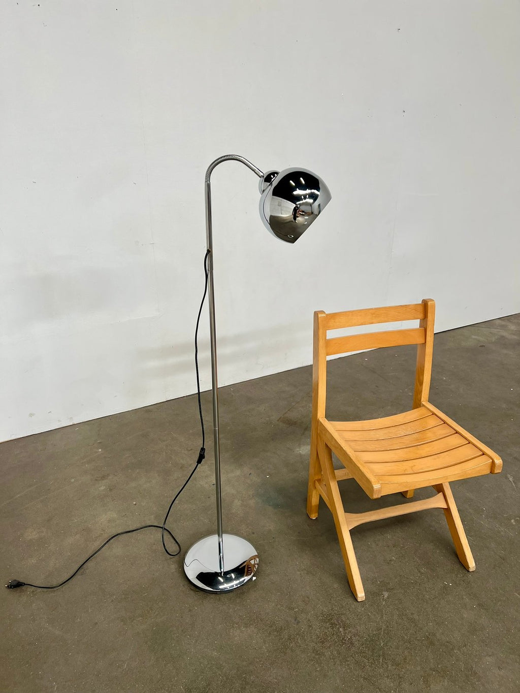 Lampadaire vintage Space Age chrome