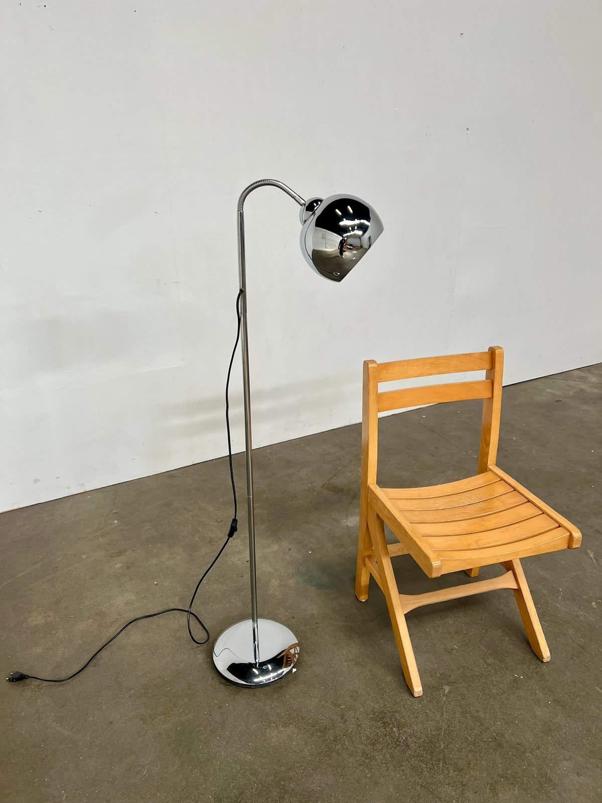 Lampadaire vintage Space Age chrome