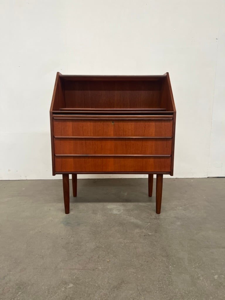 Secrétaire danois en teck – meuble bureau vintage scandinave années 60
