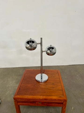 lampe a poser space age 2 feux chrome