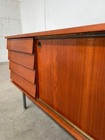 Enfilade moderniste en teck 180 cm – buffet vintage années 60 design danois