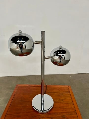 lampe a poser space age 2 feux chrome