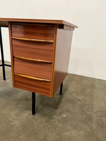 Petit bureau vintage à structure tubulaire noire