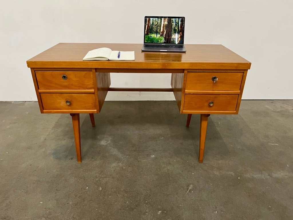 Bureau des années 50/60 en bois et contreplaqué