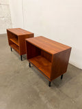 Paire de bibliothèques basses vintage – bibus bois et métal années 60