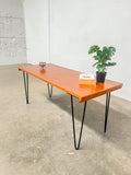 Table basse vintage en teck – pieds épingle – design scandinave années 60