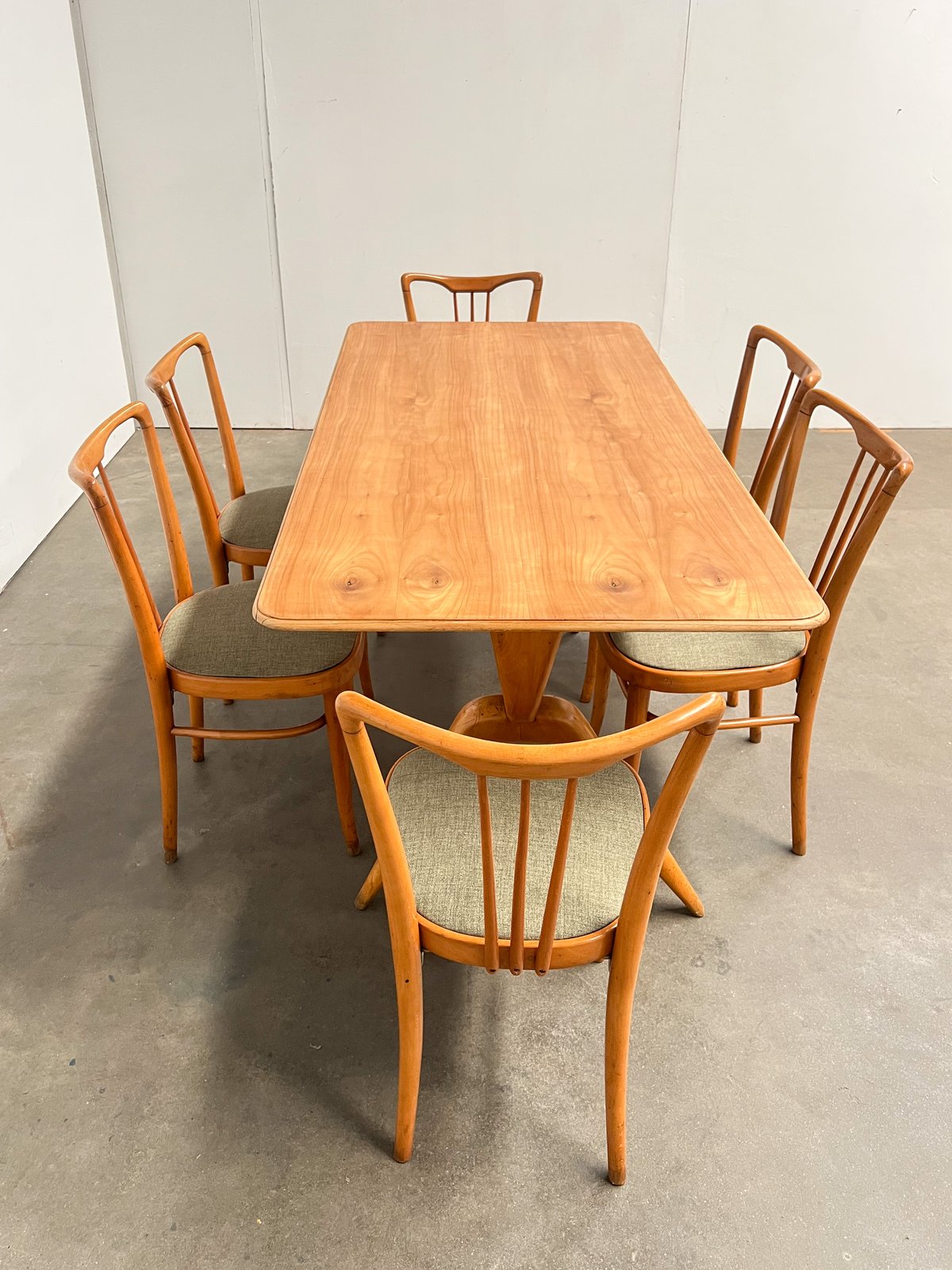 Table à manger italienne style Ico Parisi + 6 chaises – années 50/60