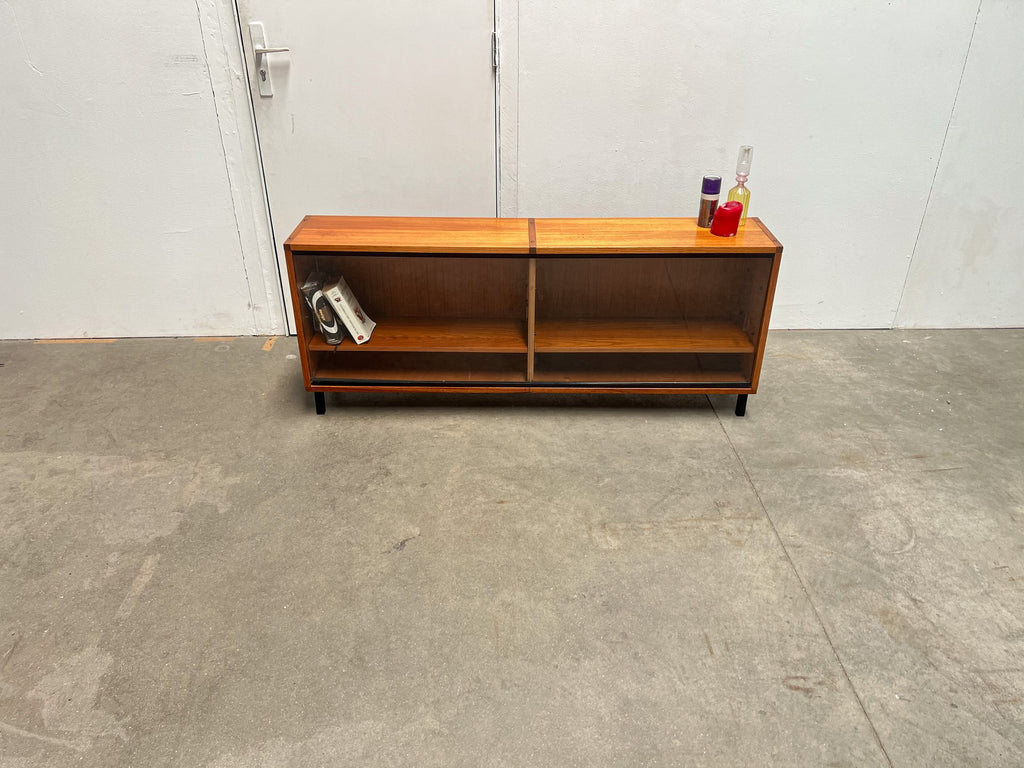 Petit meuble scandinave vintage en teck à portes vitrées