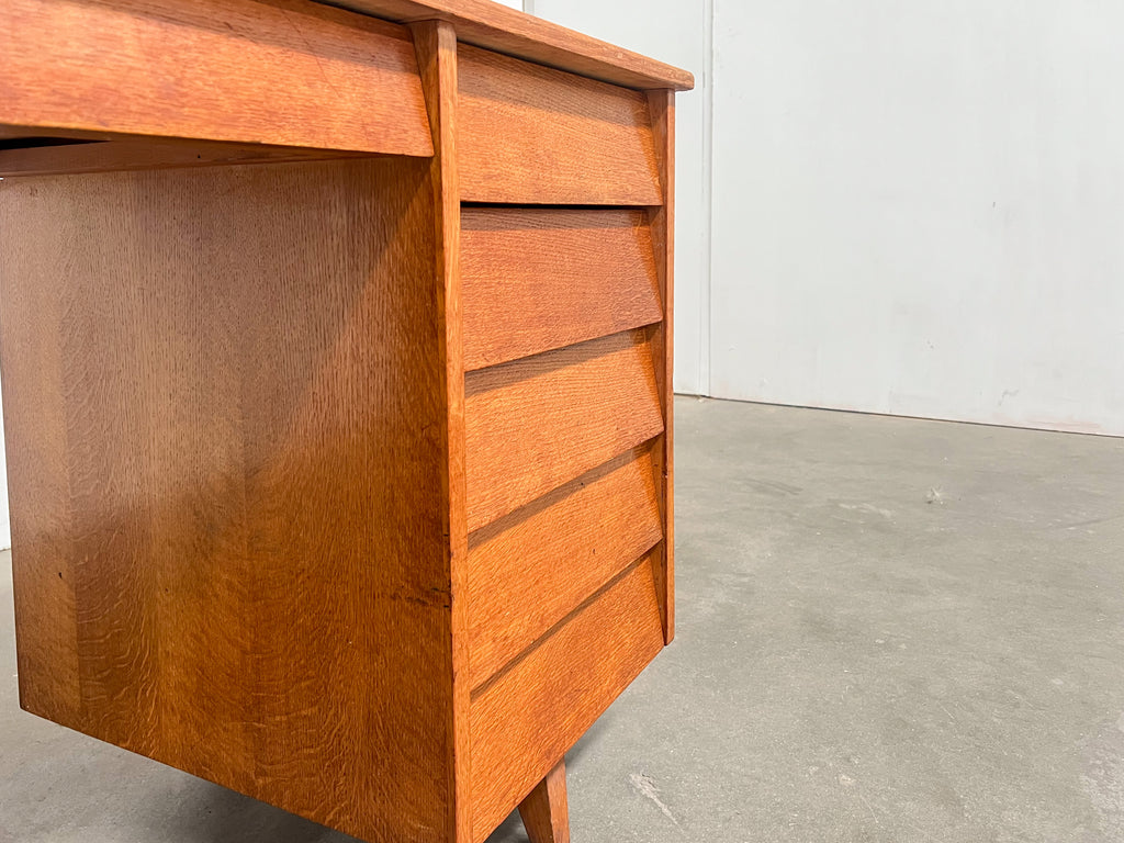 Petit bureau vintage en bois à 6 tiroirs – années 60